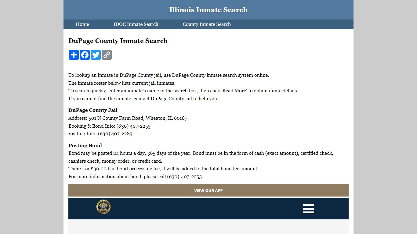 DuPage County Inmate Search